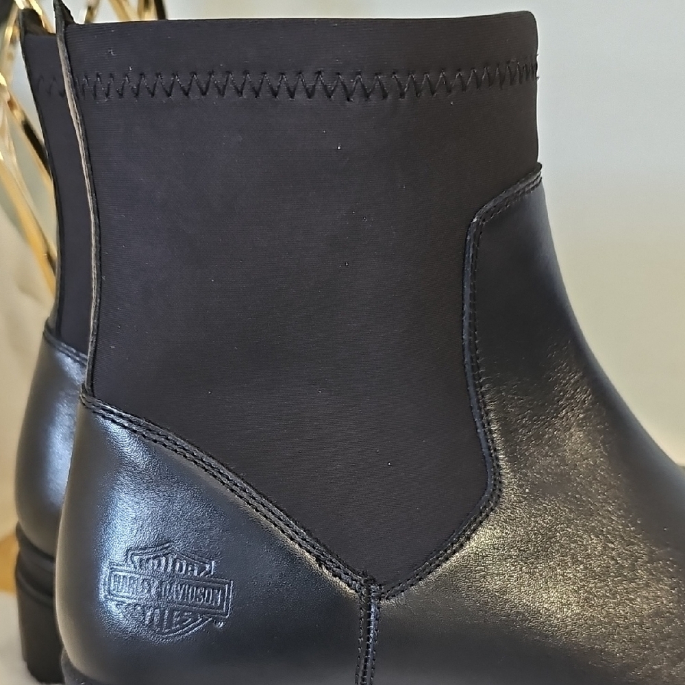 NEW! Harley-Davidson Lenora Black Leather Boots - Picture 3 of 14